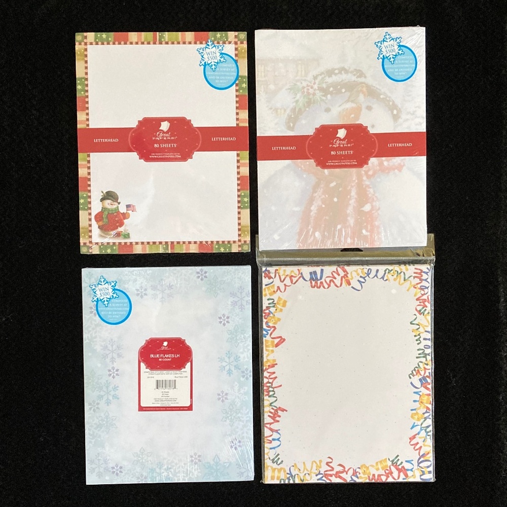 Great Papers Winter/Holiday Letterhead/Compatible With Most Printers/NEW!